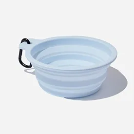 QALO Silicone Collapsible Dog Bowl, 600 ML, Food and Water Bowl for Cats & Dogs, Portable Foldable Pet Bowl, Travel Feeding & Water Dish for Dogs & Cats, Sky Blue