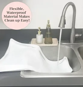 Reusable Dog Grass Pad Tray, Potty Training Grass Pad Tray Holder for Dogs and Puppies, Washable Real Grass Pee Pad Tray for Pets, Non-Spill Puppy Potty Pad Tray (White) - (25 x 16.5 x 1.5 inches)