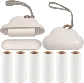 Reusable Lint Roller with Cover, Mini Lint Roller Travel Size, Lint Rollers for Pet Hair Extra Sticky,for Clothes for Furniture with 210 Sheets Refillable (White)