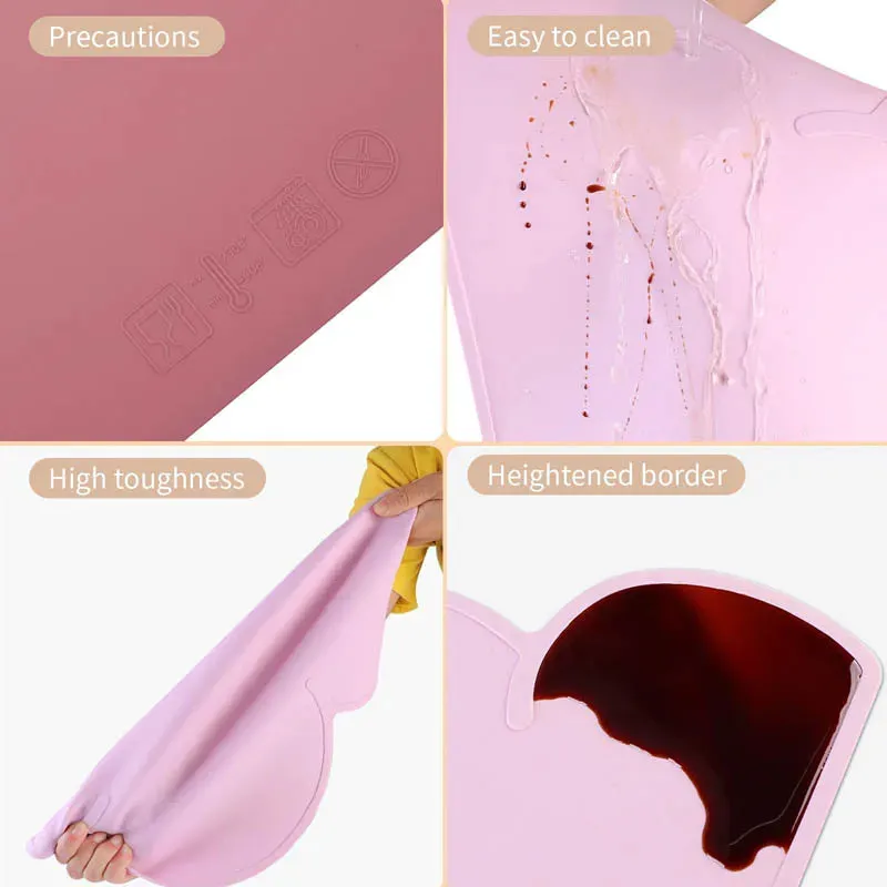 Silicone Waterproof Pet Feeding Mat with Non-Slip Base for Dogs and Cats