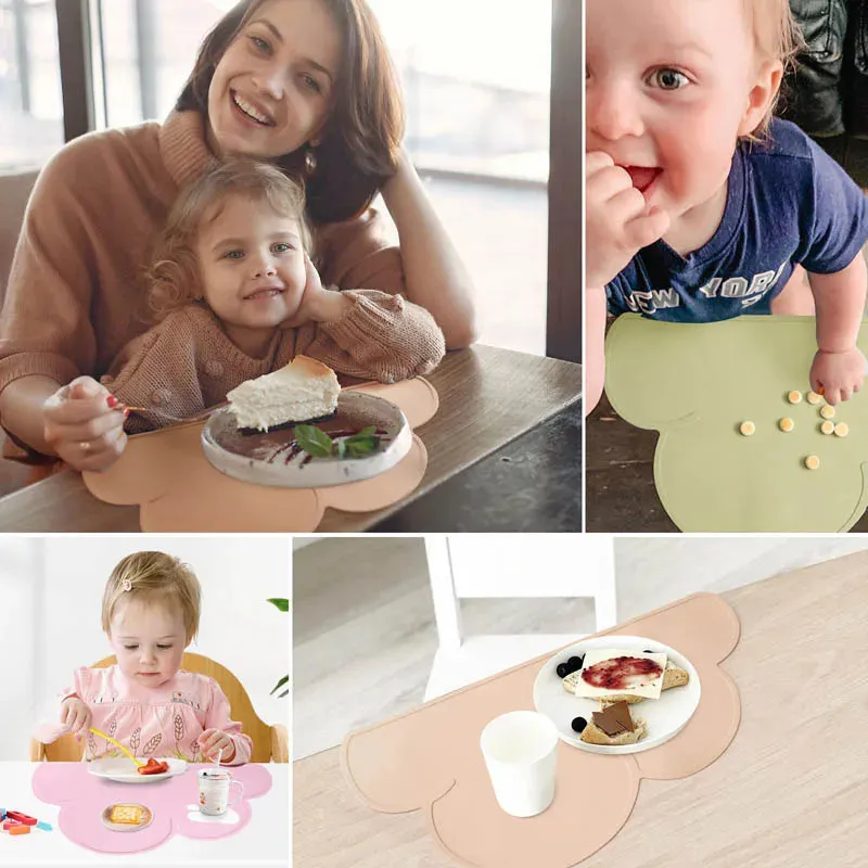 Silicone Waterproof Pet Feeding Mat with Non-Slip Base for Dogs and Cats