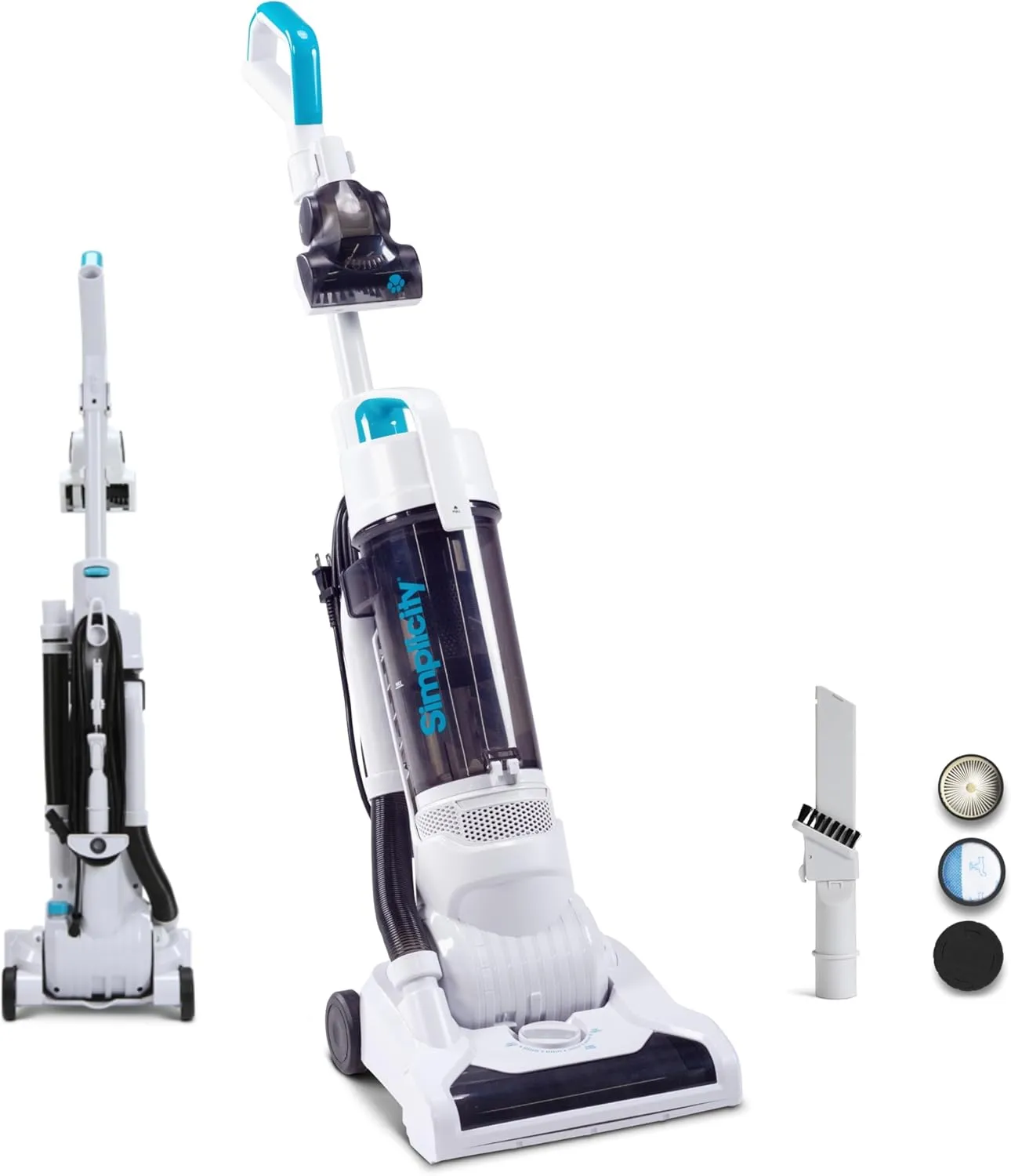 Simplicity Vacuums Pets Pro, Hard Floor and Carpet Vacuum Cleaners for Home Pet Hair, Upright, Bagless Lightweight, Powerful Suction in Homes with Dogs Plus Upholstery, Dust and Crevice Tools, SVPET