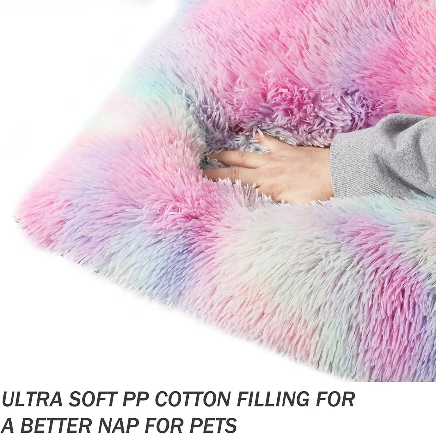 Soft Plush Dog Bed Crate Mat for Small Dogs, Faux Fur Fluffy Dog Pet Cat Kennel Pad with Anti-Slip Bottom, Machine Washable