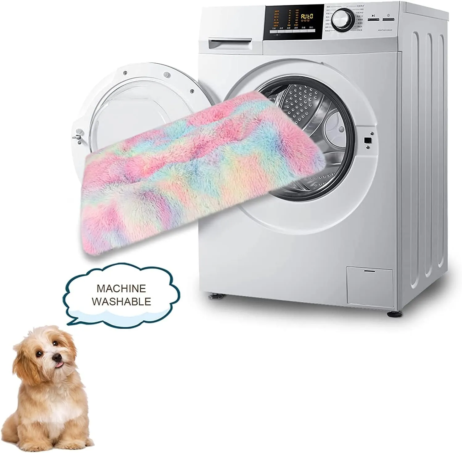 Soft Plush Dog Bed Crate Mat for Small Dogs, Faux Fur Fluffy Dog Pet Cat Kennel Pad with Anti-Slip Bottom, Machine Washable