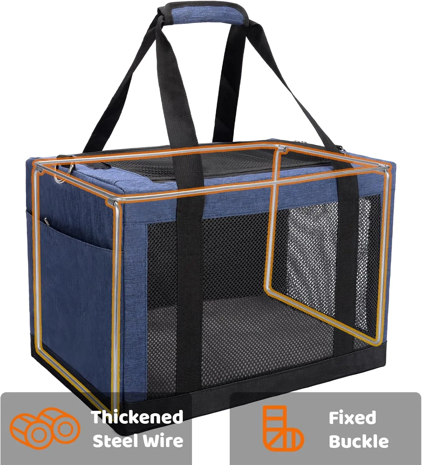 Soft Side Pet Carrier Bag with Shoulder Strap, Breathable Collapsible Mesh Cat Carrier for Cats and Dogs, TSA Airline Approved Travel Pet Carriers