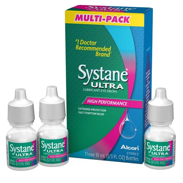 Systane Ultra Lubricant Eye Drops, Preservative Free, 3 x 10 mL