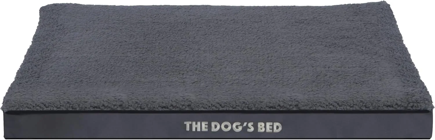 The Dogs Bed Orthopedic Standard Foam Dog Bed with Standard Support, Medium Grey Plush, Waterproof, Supportive Dog Bed with Replaceable Covers, Veterinary Approved