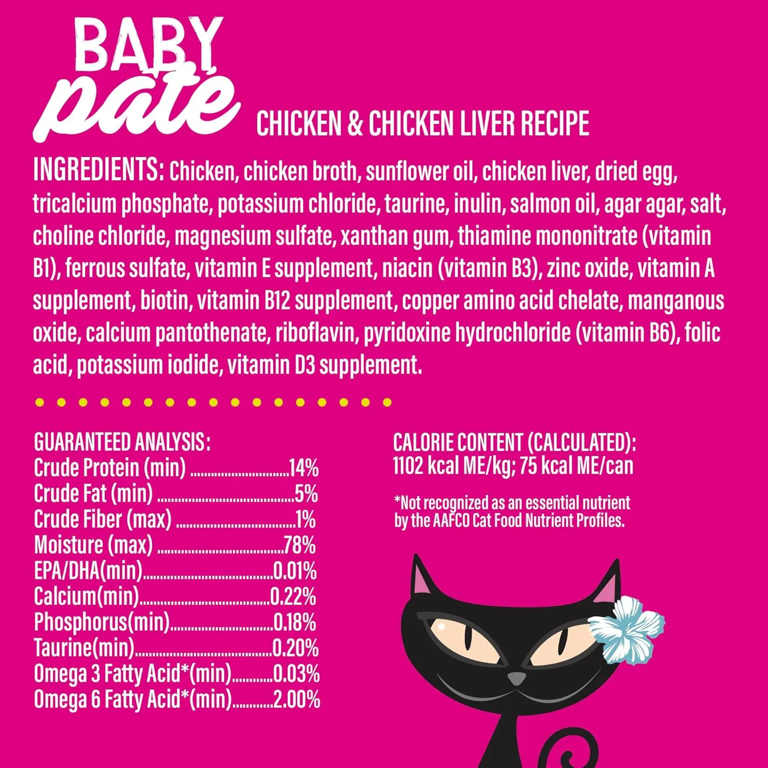 Tiki Cat Baby Pate Wet Cat Food for Kittens, Chicken & Chicken Liver, 2.4 oz. Can (12 Count)