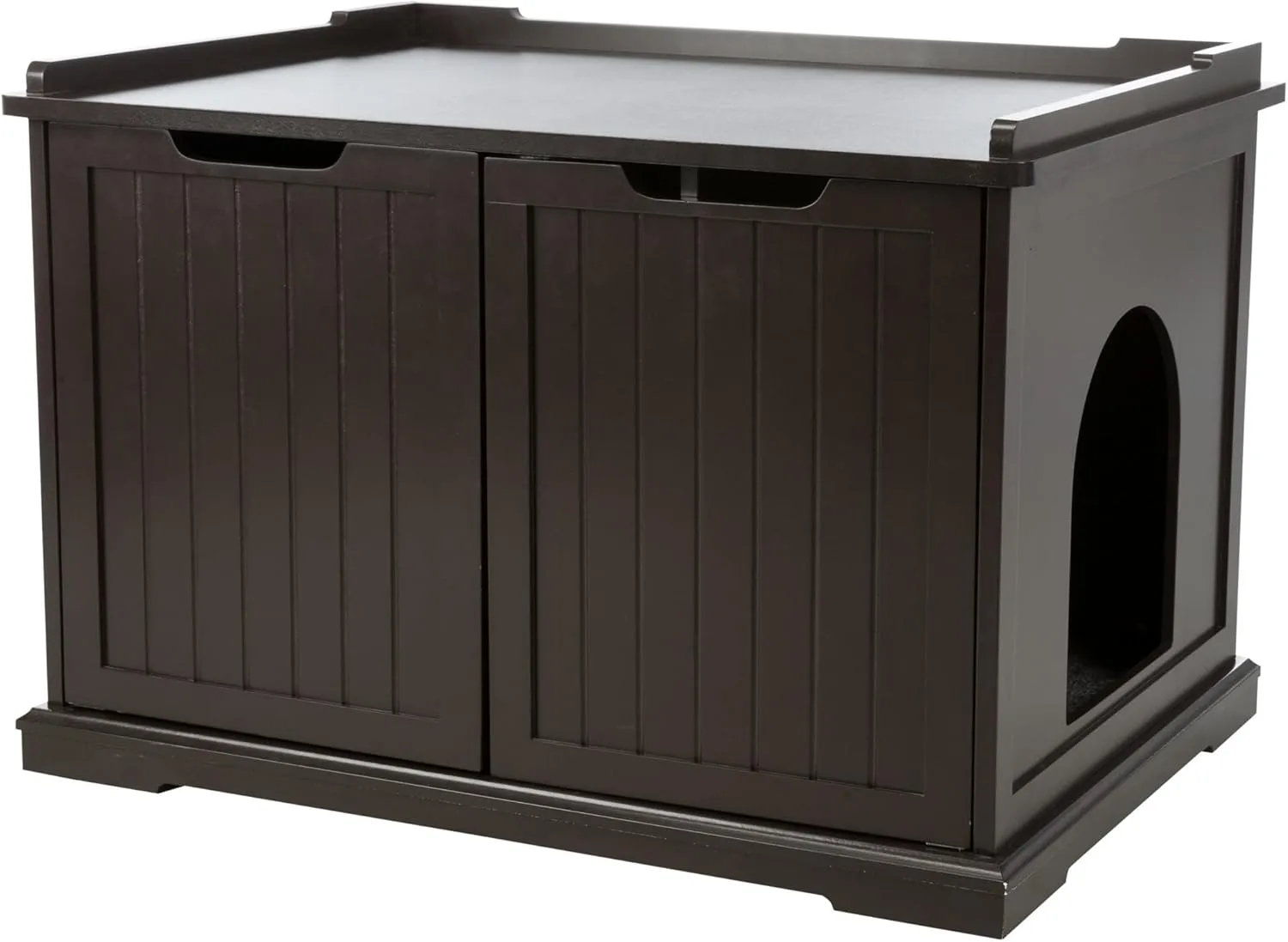 TRIXIE XL Furniture Litter Box Enclosure (Espresso Brown), Hidden Litter Box for Cats with Openings on Either Ends & Large Ventilations Slots, Double Doors for Easy Cleaning, Removable Divider