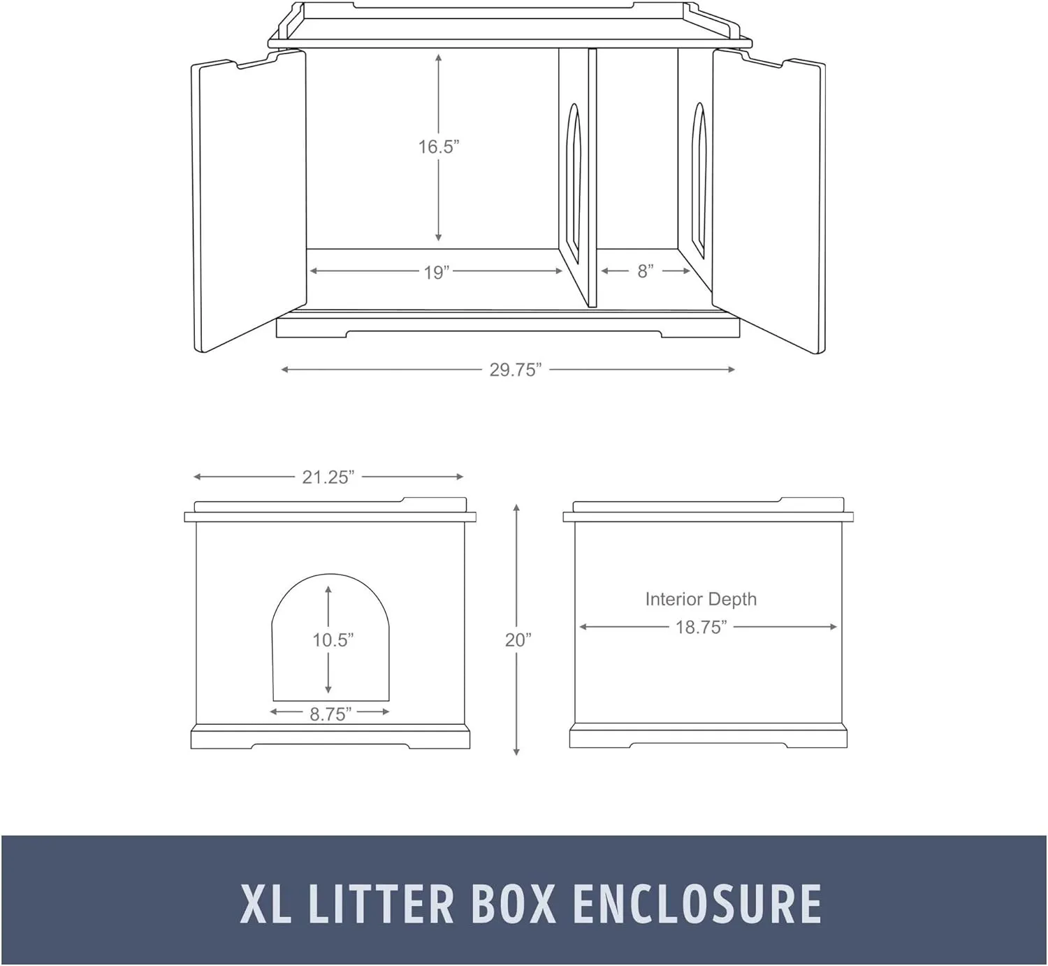 TRIXIE XL Furniture Litter Box Enclosure (Espresso Brown), Hidden Litter Box for Cats with Openings on Either Ends & Large Ventilations Slots, Double Doors for Easy Cleaning, Removable Divider