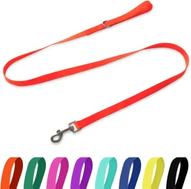 Waterproof Dog Leash, 5/6 FT Durable Odor-Proof Dog Leashes with Strong Metal Hooks Fits Small Medium or Large Dogs (Orange, 6FT - 1 inch Width)