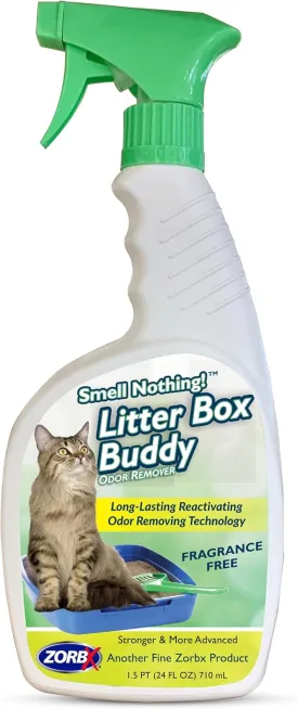 ZORBX Unscented Cat Litter Deodorizer Spray 24 Fl Oz  Fast-Acting Cat Litter Box Deodorizer for Strong Urine Odor & Cat Litter Odor Control - Advanced Pet Odor Remover & Stronger Odor Neutralizer